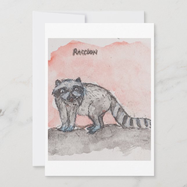 Raccoon Greeting Card Julkort (Framsida)
