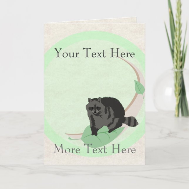 Raccoon Greeting Card Kort (Framsida)