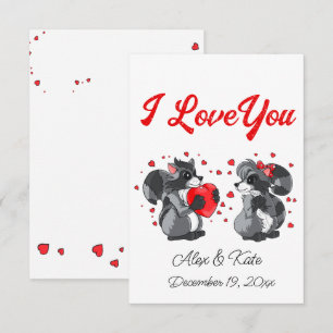Raccoon Greeting Card Tack Kort