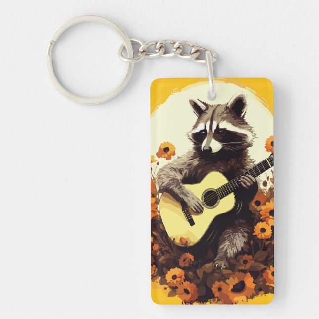 Raccoon Guitar Sergranat i Sunblommor (Framsidan)
