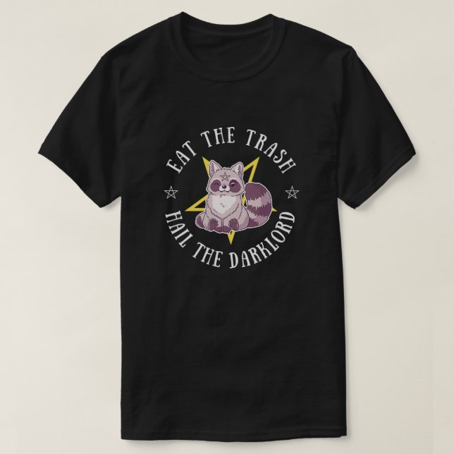 Raccoon Hail Mörk Lord Satan Eat Sopor Funny Anima T Shirt (Design framsida)
