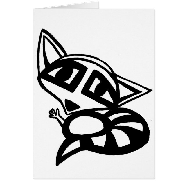Raccoon Hälsningskort (Framsidan)