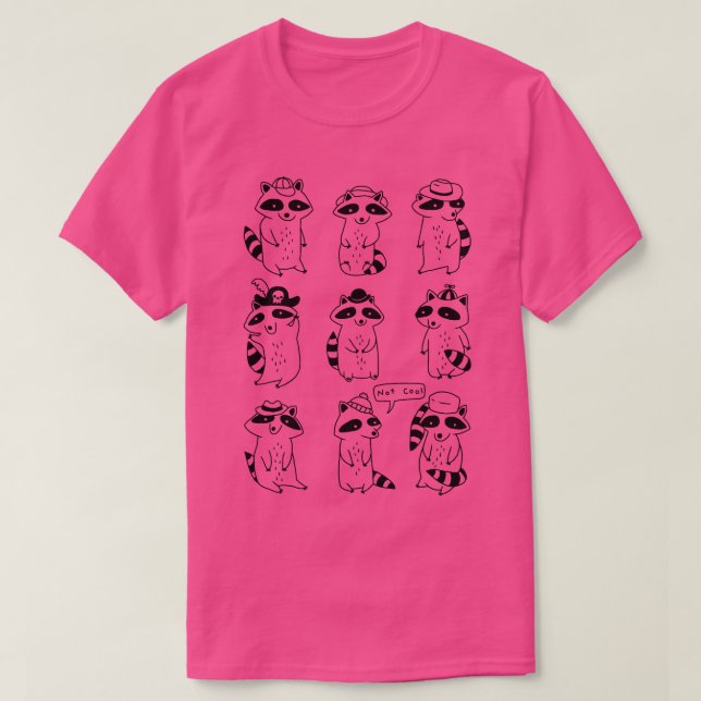 Raccoon Hat Party T Shirt (Design framsida)