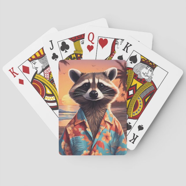 Raccoon Helgdag Casinokort (Baksidan)