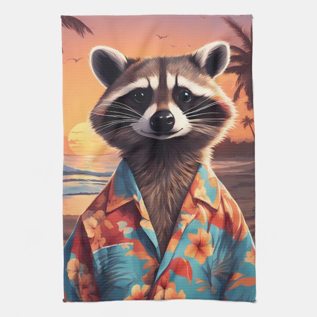 Raccoon Helgdag Kökshandduk (Vertikal)