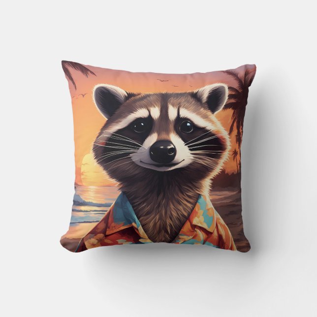 Raccoon Helgdag Kudde (Framsida)