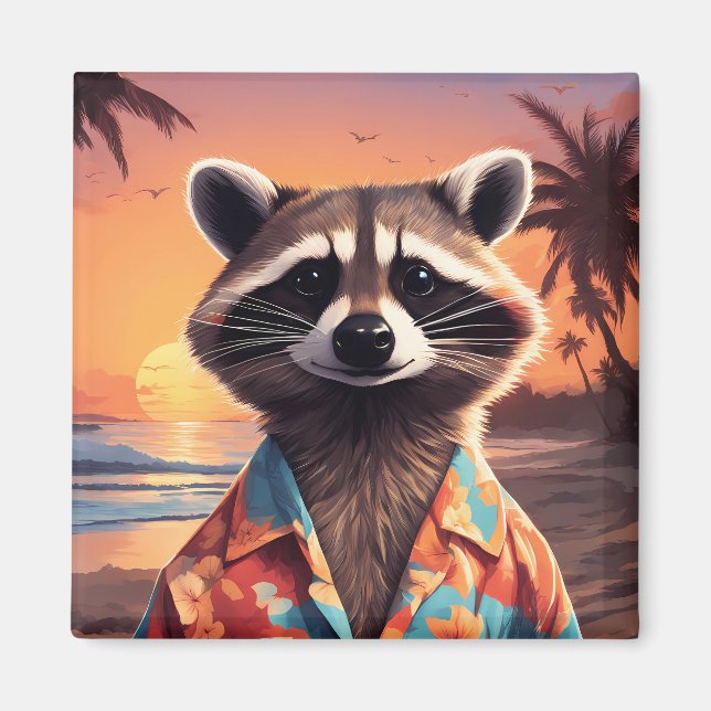 Raccoon Helgdag Magnet (Framsidan)