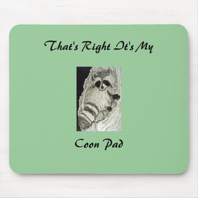 Raccoon hemmastadda Mousepad Musmatta (Framsidan)