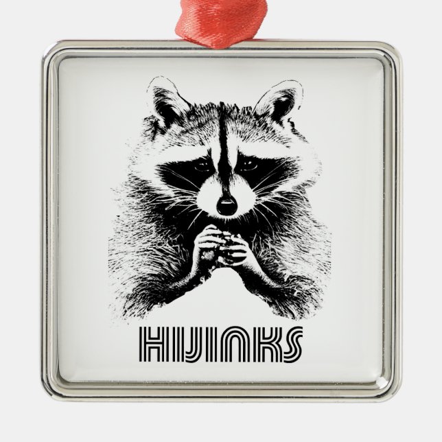 Raccoon Hijinks Julgransprydnad Metall (Framsidan)