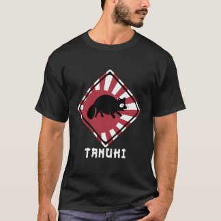 Raccoon Hund Tanuki Crossing Japan Stigning Sol Fl T Shirt