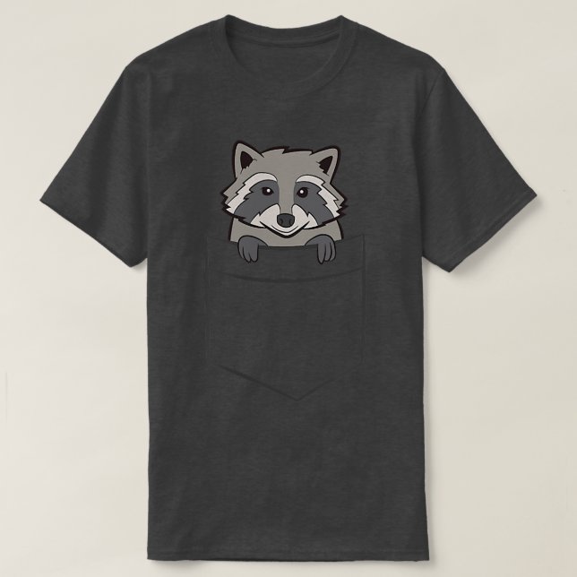 Raccoon i en pocket Cute Pocket Raccoon T Shirt (Design framsida)