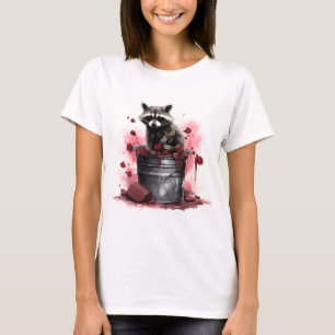 Raccoon i sopor tunna Valentines day T Shirt