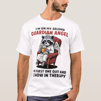 Raccoon Im On My Second Guardian Angel My First T Shirt
