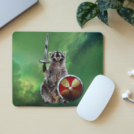 Raccoon in Space Viking Shield Sword Cute Funny Musmatta