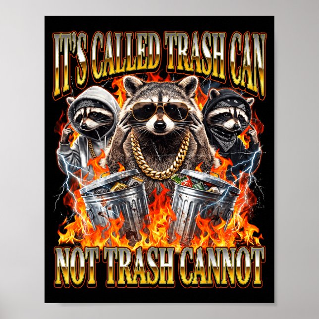 Raccoon It's Called Trash Can Not Trash Cannot Fun Poster (Framsidan)