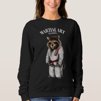 Raccoon Judo Karate Master in White Judogi T Shirt