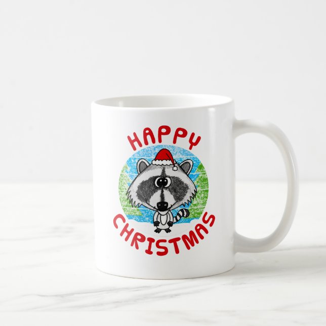 Raccoon jul Animal Wildlife Nature Kids Kaffemugg (Höger)