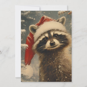 Raccoon-jul Julkort