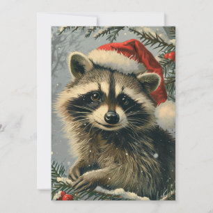 Raccoon-jul Julkort