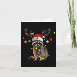 Raccoon jul Ljus Funny Julafton Party Familj M Kort