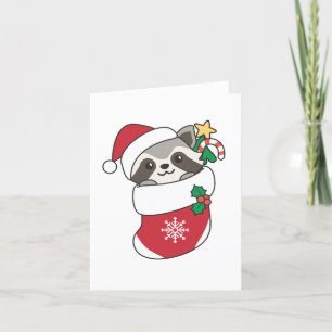 Raccoon jul Snö Winter Raccoons Helgkort