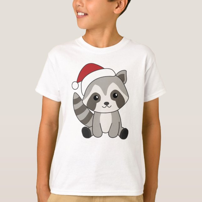 Raccoon jul Snö Winter Raccoons T Shirt (Framsida)