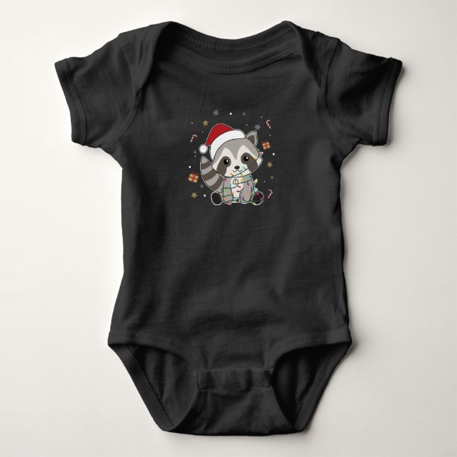 Raccoon jul Snö Winter Raccoons T Shirt (Framsida)