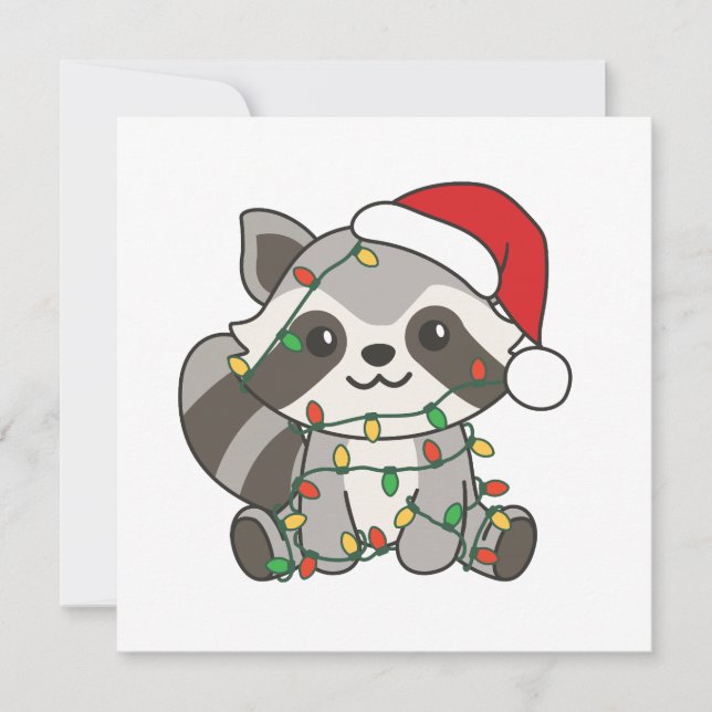 Raccoon jul Winter Animals Raccoons Julkort (Framsida)