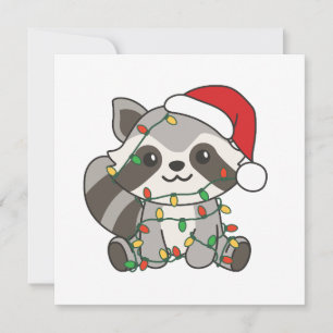 Raccoon jul Winter Animals Raccoons Julkort