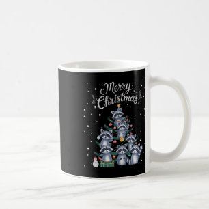 Raccoon Julafton Träd Raccoon Julgran Merry Chr Kaffemugg