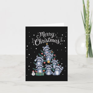 Raccoon Julafton Träd Raccoon Julgran Merry Chr Kort