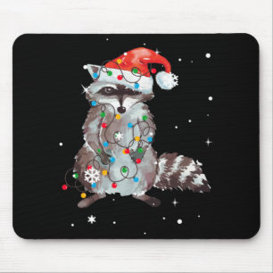 Raccoon Julgran Ljus Pajama Racoon Älskare Musmatta