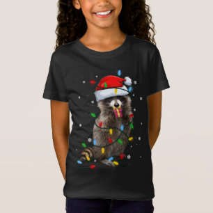 Raccoon Julgran Ljus Pajama Racoon Älskare T Shirt