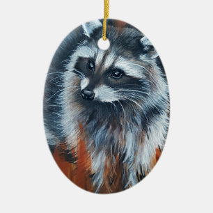 Raccoon Julgransprydnad Keramik