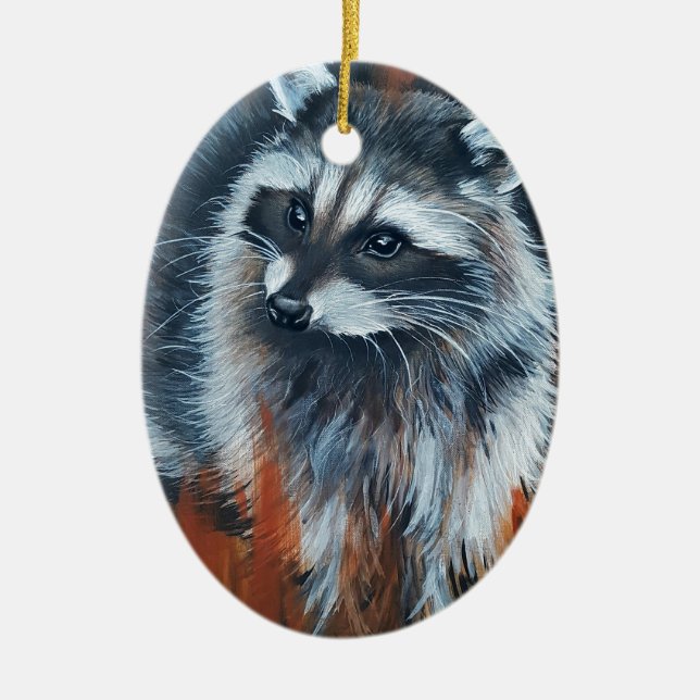 Raccoon Julgransprydnad Keramik (Framsidan)