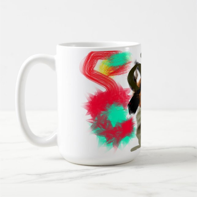 Raccoon jump fell  kaffemugg (Vänster)