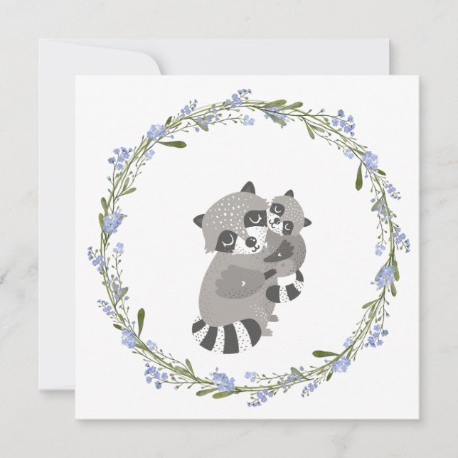 Raccoon Kärlek Card Inbjudningar (Framsida)