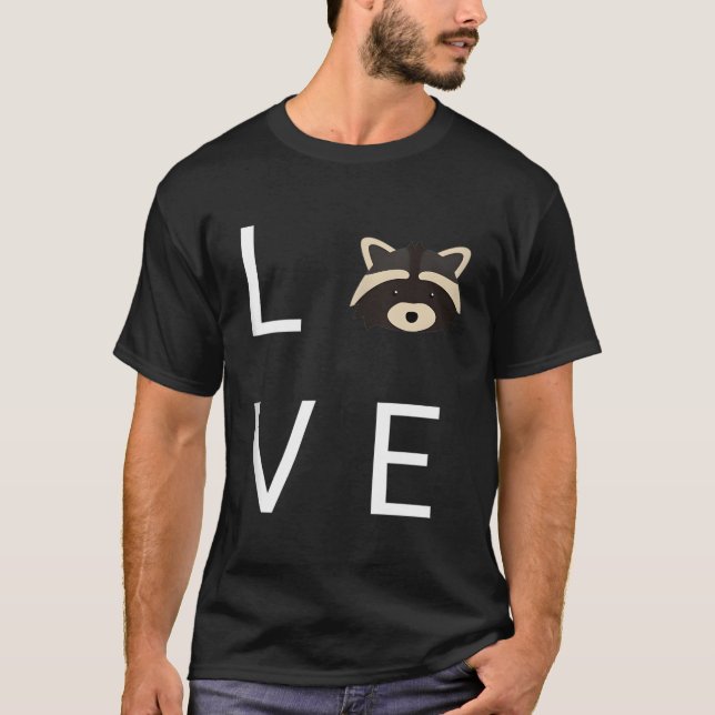 Raccoon Kärlek Sopor Panda T Shirt (Framsida)
