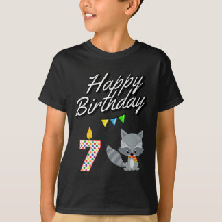 Raccoon Kawaii för 7 år gammal födelsedag T Shirt