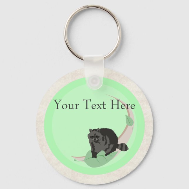 Raccoon Keychain Nyckelring (Framsida)