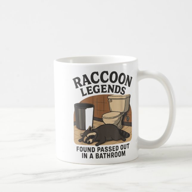 Raccoon Legends Found Ped Out In A Bathroom Trashe Kaffemugg (Höger)