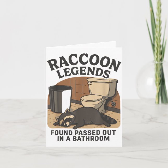 Raccoon Legends Found Ped Out In A Bathroom Trashe Kort (Framsida)