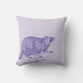 Raccoon Lila Dekorativ kudde
