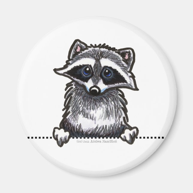 Raccoon Line Art Magnet (Framsidan)