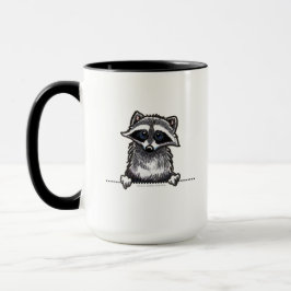 Raccoon Line Art Mugg