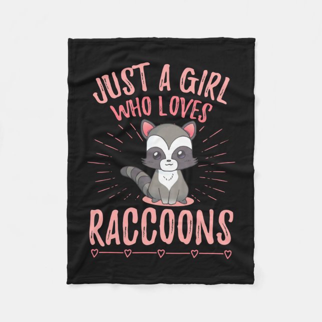 Raccoon Lover Just A Girl Who Loves Raccoon Fleecefilt (Framsidan)