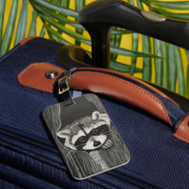Raccoon luggage tag bagagebricka