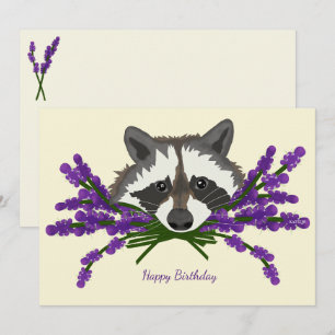 Raccoon med lavender inbjudningar