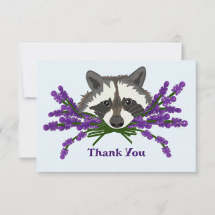 Raccoon med lavender tack kort