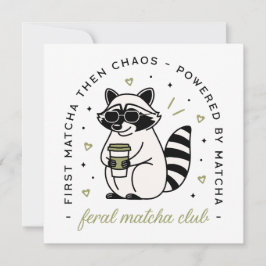 Raccoon med matcha klubb lustig kawaii-estetik